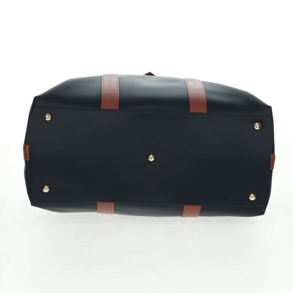 SAINT LAURENT Boston Bag Nylon Leather Navy Gold Auth bs31763 - Picture 5 of 16